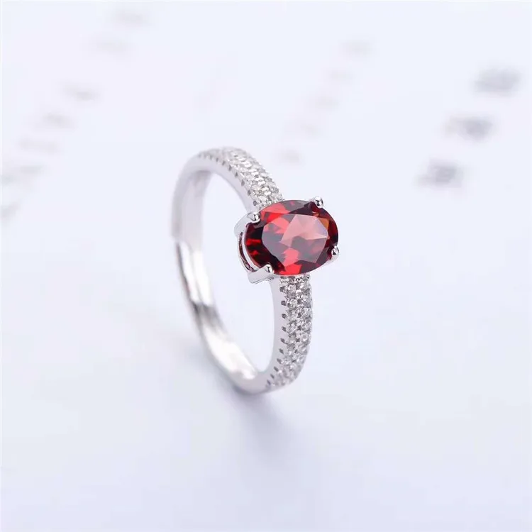 

New Style Natural Mozambique Pigeon Red Blood Garnet Ring Full Fire Color Adjustable Adjustable