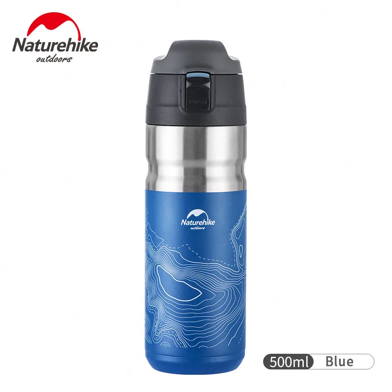 Blue Naturehike изоляционная чашка 316 нержавеющая сталь 500 мл портативный 24 часа сохранения тепла/холода путешествия открытый колпачок отскока - Цвет: Blue