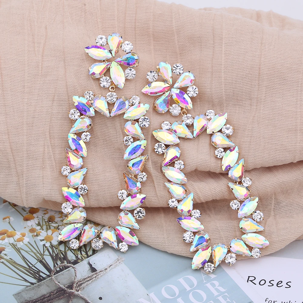 Wholeslae Rhinestone Earing Geometric Pendant Earrings Drop Earrings Jewelry Accessories For Women Fashion Trend Bijoux