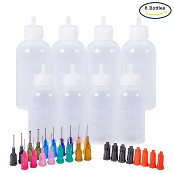

8 Bottles Plastic Glue Liquid Container Bottle Dispenser with Blunt Needle Tips