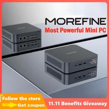 Morefine – Mini PC S500 +, AMD Ryzen 9 5900HX, ordinateur de bureau Gamer, avec Port USB 3.0, USB 2.0, RJ45, HDMI, DP, AUX