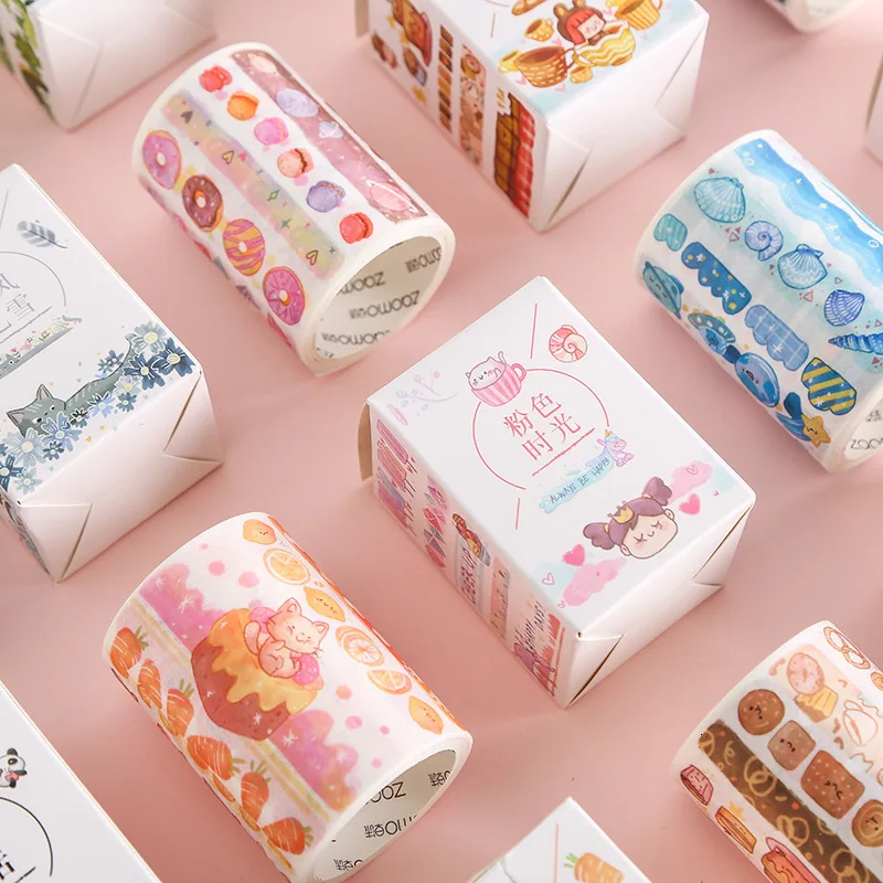 Креативная Милая мультяшная Маскировочная лента DIY украшение руководство васи лента Kawaii еда красочная бумага стационарная наклейка дневник 024085