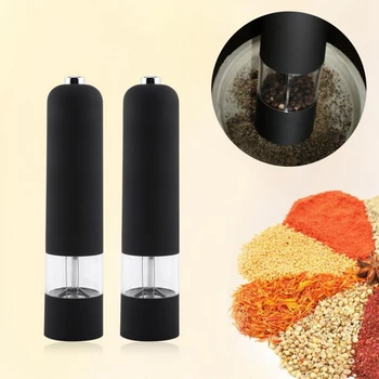 

2 PCS Electric Salt Spice Herb Pepper Mills Grinder Salt and Pepper Grinders Electric Pepper Mill Kitchen Cooking Tools Accessor