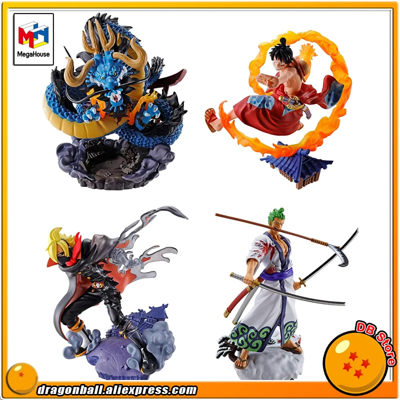 One Piece Megahouse Log Box Re Birth Wano Country Part 1 Collection Figure Full Set 4 Pieces Luffy Roronoa Zoro Sanji Kaido Action Figures Aliexpress