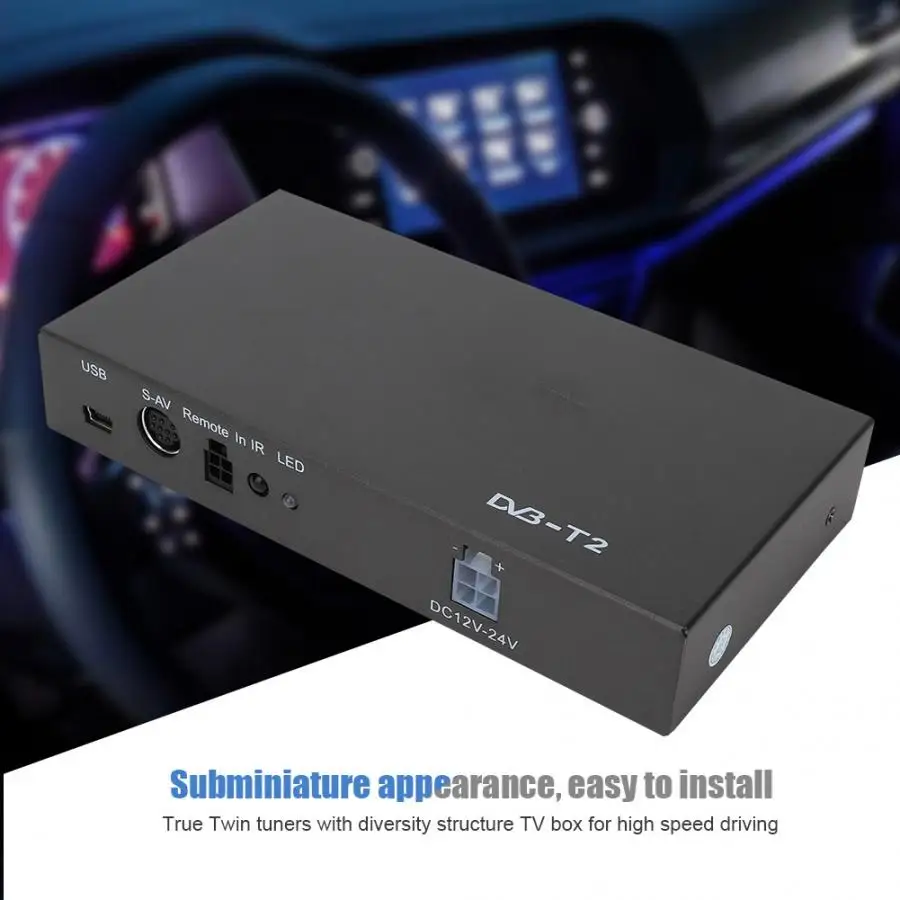 DC12V-24V DVB-T2 блок тюнера приемник цифровое мобильное телевидение коробка HDMI для автомобиля DVB-T EN300 744/DVB-T2 EN302 стандартная ТВ коробка