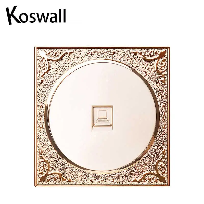 

1 Gang Weak electricity class wall Carved gold pc panel TV socket outlet DK-DN