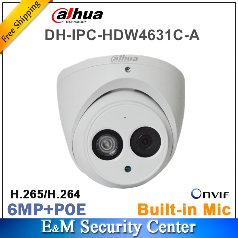 Оригинальная сетевая IP-камера Dahua IPC-HDW4631C-A с логотипом 6 мп ик POE CCTV Mic встроенная
