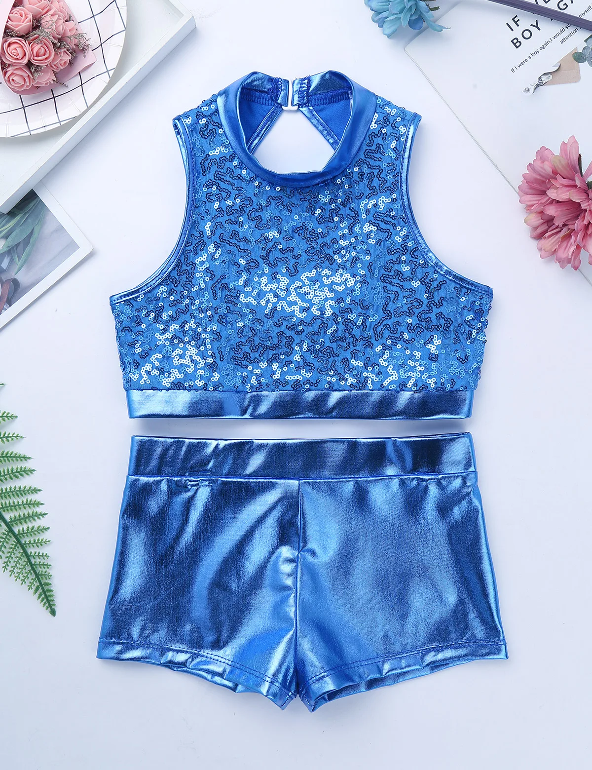 Sequins Kids Girls Jazz Dance Costumes Ballet Gymnastics Leotard Shorts Set for Birthday Gift Ballet Class Performance Clothes Sequins Kids Girls Jazz Dance Costumes Ballet Gymnastics Leotard Shorts Set for Birthday Gift Ballet Class Performance Clothes