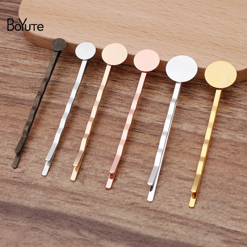 BoYuTe (50 Pieces/Lot) 7 Colors Round 6MM 8MM 10MM 12MM Cabochon Base Hair Clip Women Diy Accessories | Украшения и аксессуары