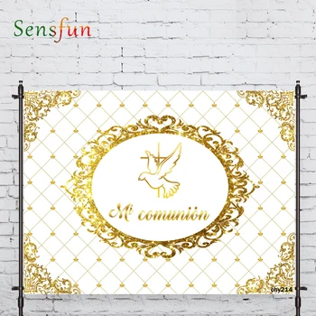 

LEVOO photophone backdrop golden Lace bird first comunion photocall decor fabric new shoot photography backdrop