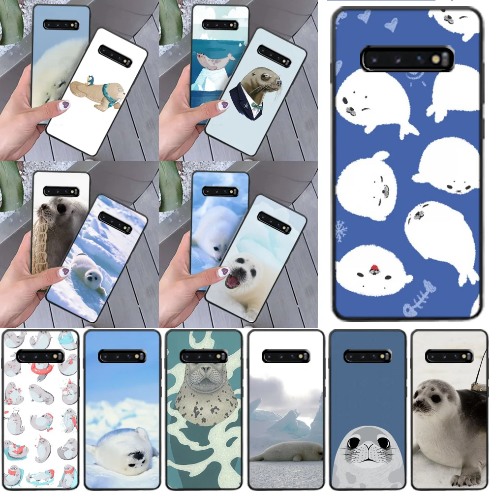Viviana Baby Harp Seal Sea Lion DIY Окрашенные блестящие чехлы для телефонов Samsung S9 plus S5 S6 edge S7 S8 S10