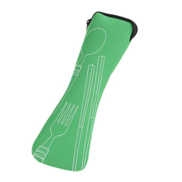 Piece Tableware Portable Printing Stainless Steel Spoon Fork Chopstick Steak Knife Set Travel Picnic Tableware Tableware Bag