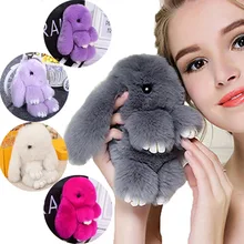 Милый плюшевый кролик брелок для женщин меховой помпон Ангел кролик брелок заяц помпон плюшевые куклы игрушки для девочек Сумка Автомобильный ключ подвеска 13 см