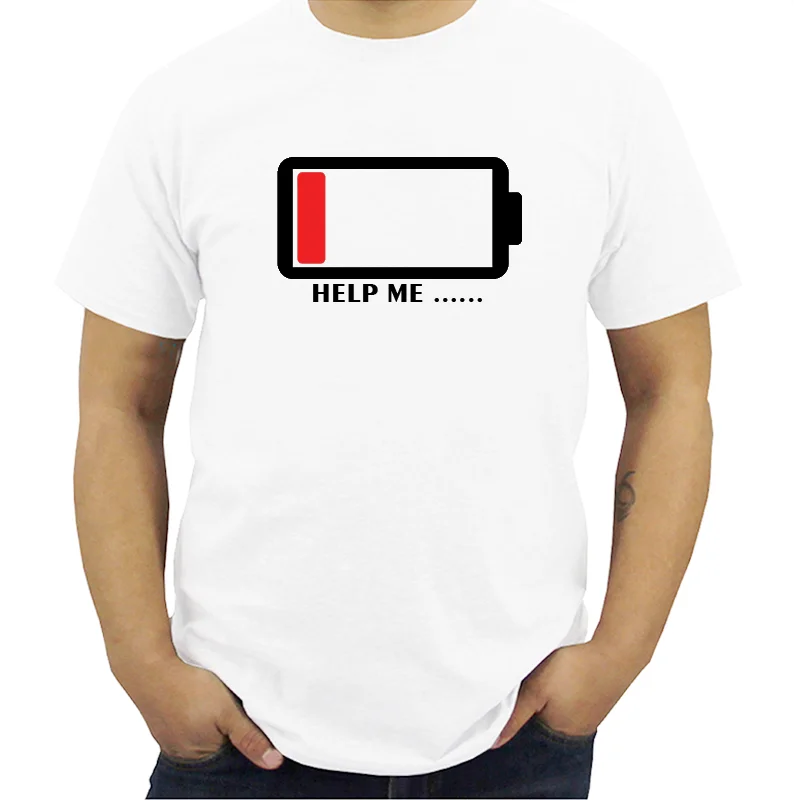 Летняя коллекция года, футболка с надписью «Batteries Help Me», Забавные футболки, модал, высокое качество, мужские футболки, harajuku, футболка для фитнеса, мужские топы