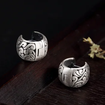 

matte hollow out ms xiangyun personality joker style restoring ancient ways sterling silver pendant earrings wholesale