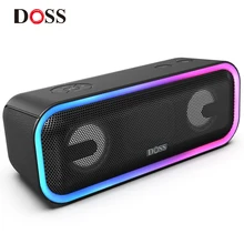 DOSS SoundBox Pro+ TWS беспроводной bluetooth-динамик 24 Вт впечатляющий звук с глубокими басами смешанные цветные огни настоящий стерео звук