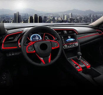 Online Klavier Rot Innen Moulding Abdeckung ABS Decroation Abdeckung Trimmt Für Honda Civic 10th LHD Auto Styling