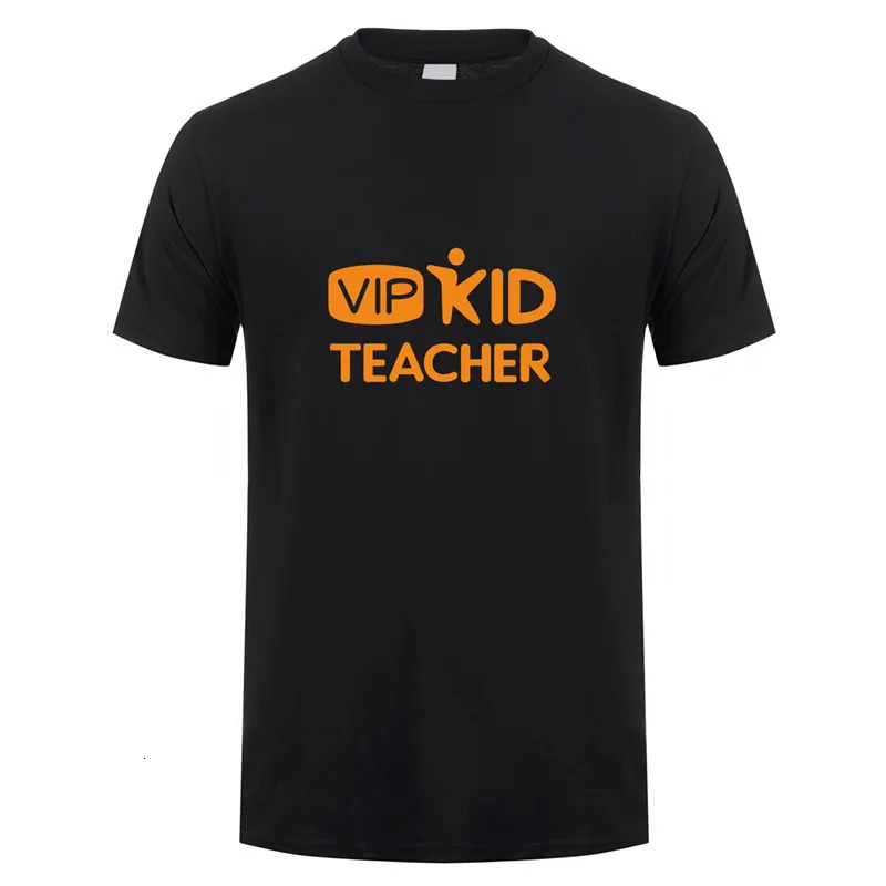 Midnite/Модная Vipkid футболка для учителя; летние хлопковые футболки с короткими рукавами; мужские футболки; топы - Цвет: Black