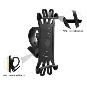 

Silicone Bike Phone Stand Phone Holder Motorcycle Handlebar Mount Bracket for iPhone Xiaomi GPS Devicevice