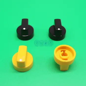 

10 Piece 20.6 * 17.4mm black and yellow plastic duckbill knob half handle D-shaped inner hole 6mm potentiometer adjustment knob