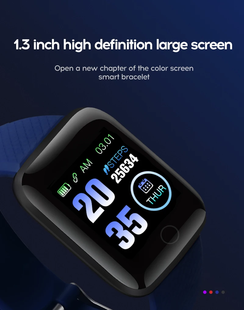Smwatch 116plus браслет измерение артериального давления монитор сердечного ритма умный браслет с 1,3 дюймовым экраном высокого разрешения