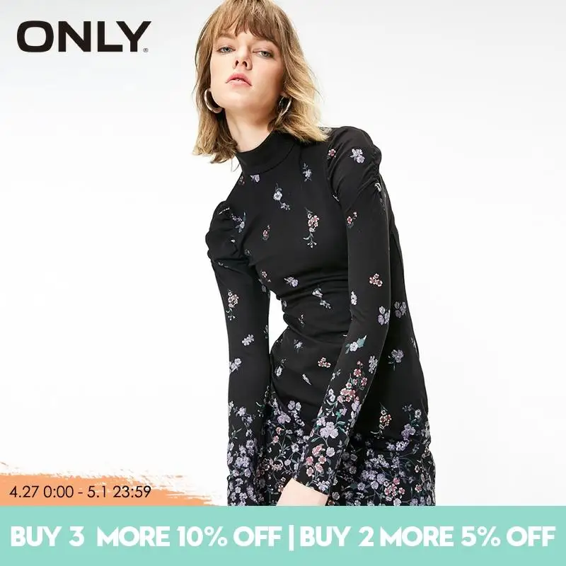 Женское платье с принтом и воротником стойкой на талии Осень зима 118361536|Платья| |