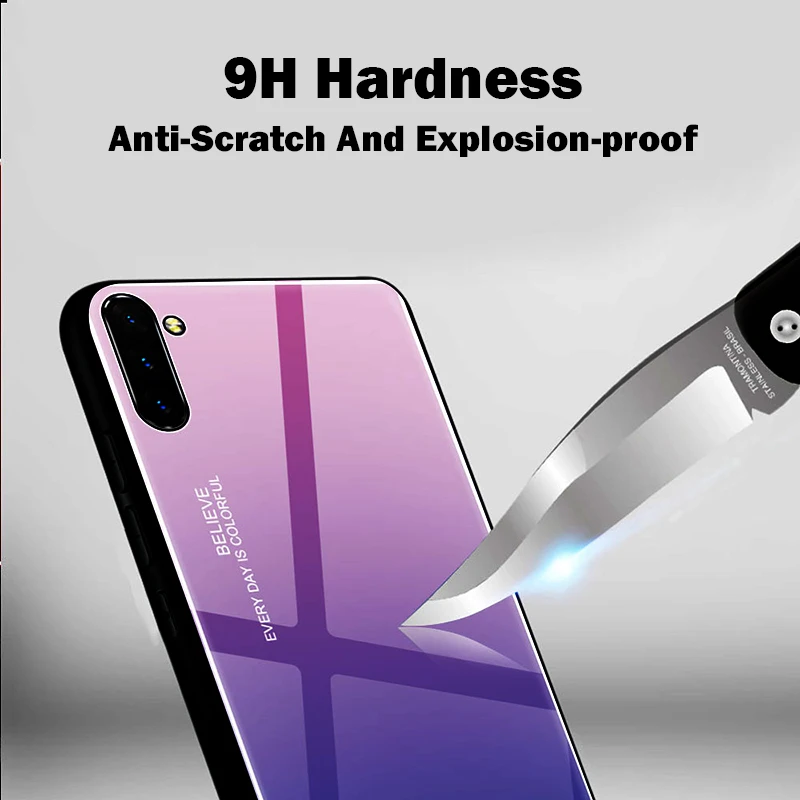Градиентный чехол для samsung note 10 pro стеклянный чехлы galaxy note10 10pro pro10 10note samsun galaxi