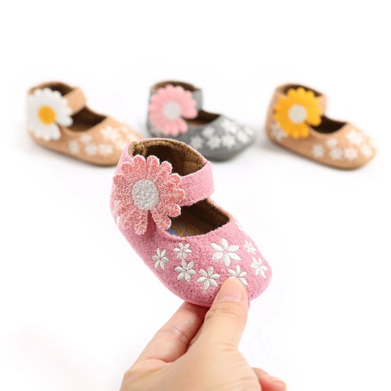 

2020 Newborn Baby First Walkers Fashion Sweet Little Flower Shoes Toddler Girls Princess Casual Soft Walking Shoes