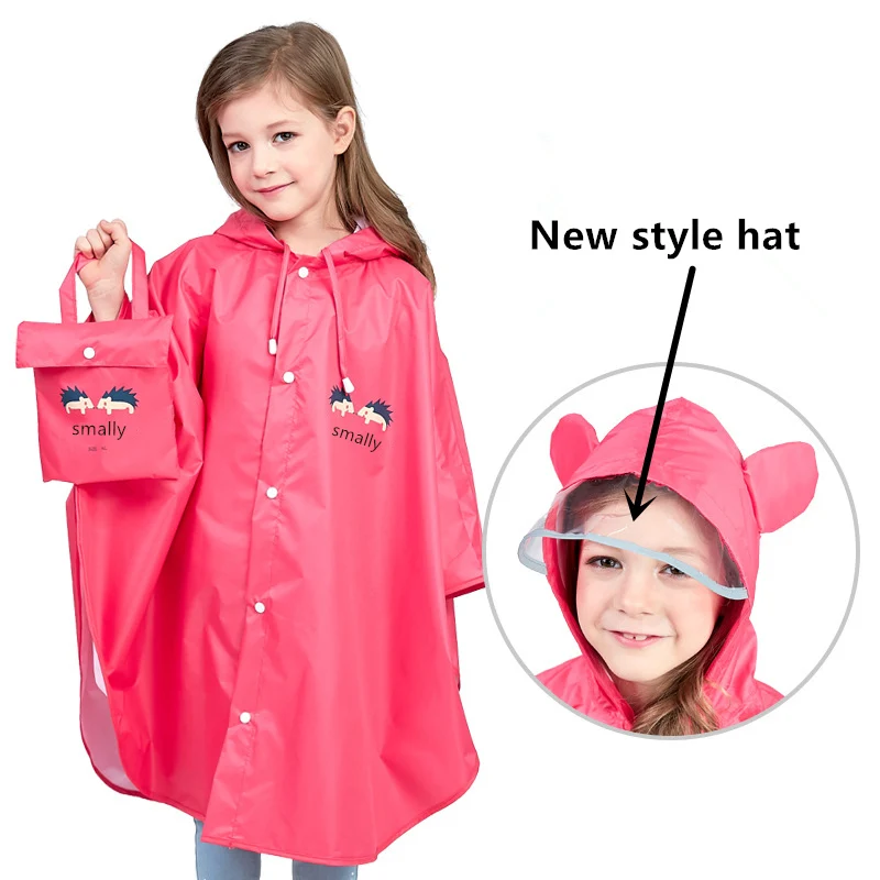 New style red Детский желтый дождевик с мультгероями, непромокаемое пончо для девочек, дождевик для мальчиков, Детская ветровка, дождевик, снаряжение 60YY207 - Цвет: New style red