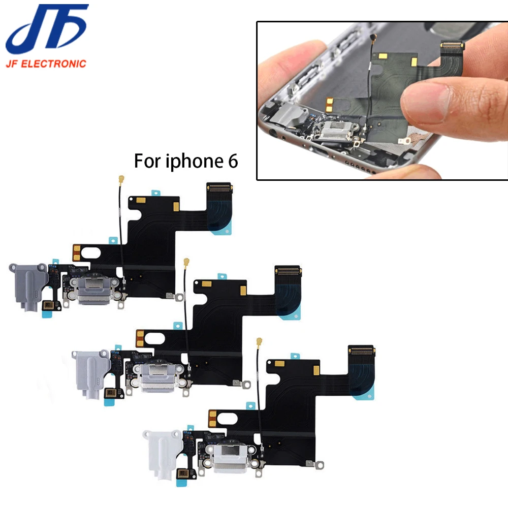 

50pcs/lot Dock Connector Usb Charger Charging Port Flex Cable Ribbon for iPhone 6 6g 4.7" with Headphone Audio Jack replacement