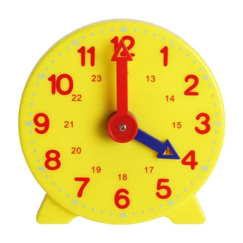 

4 Inch Student Learning Clock Time Model Teacher Gear Clock 12/24 Hour School Learning Tools