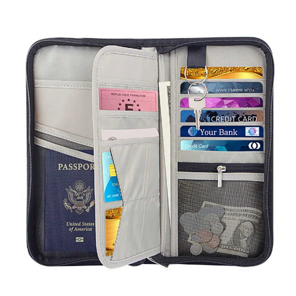 Travel Wallet,RFID Blocking Family Passport Holder Carry Storage Case Passport Holder Cash Document Organizer for Cards/Tickets/