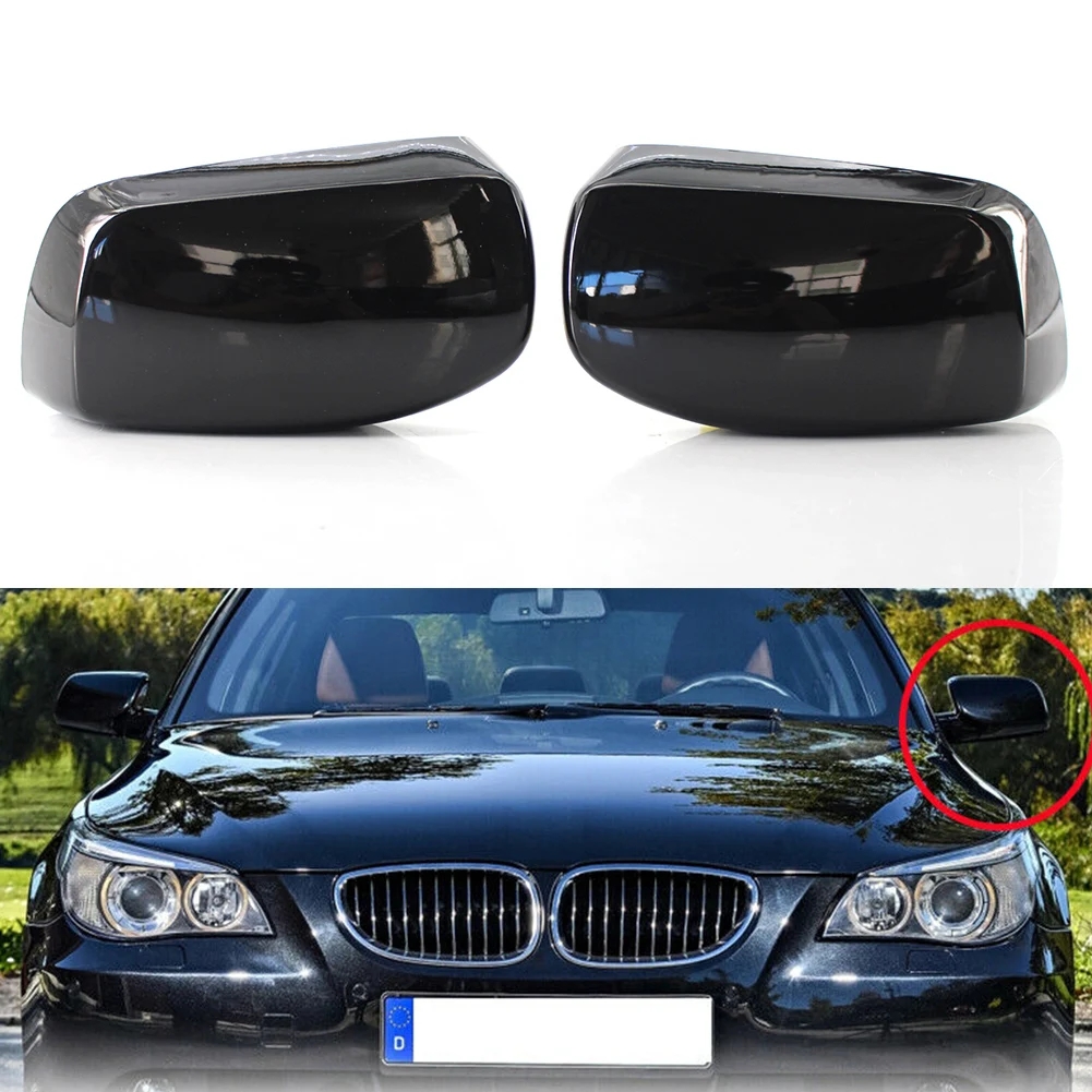 2 шт. накладки на боковые зеркала заднего вида для BMW E60 E61 E63 E64 5 6 Series 2003 2004 2005 2006 2007
