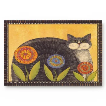 

Pet Kitten And Flowers Bath Rugs Non-Slip Doormat Door Mat Bathroom Accessories