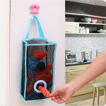 

3 Colors Large Size Hanging Kitchen Packaging Shopping Bag Breathable Nylon Trash Garbage Bag Trash Kitchen Household Tools
