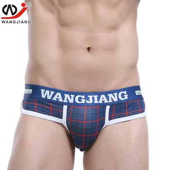 

WJ Men's Underwear U-type Bag Push Up Cotton Breathable Body Shaping Hip Lifting Printing Houndstooth Sexy Men's Briefs