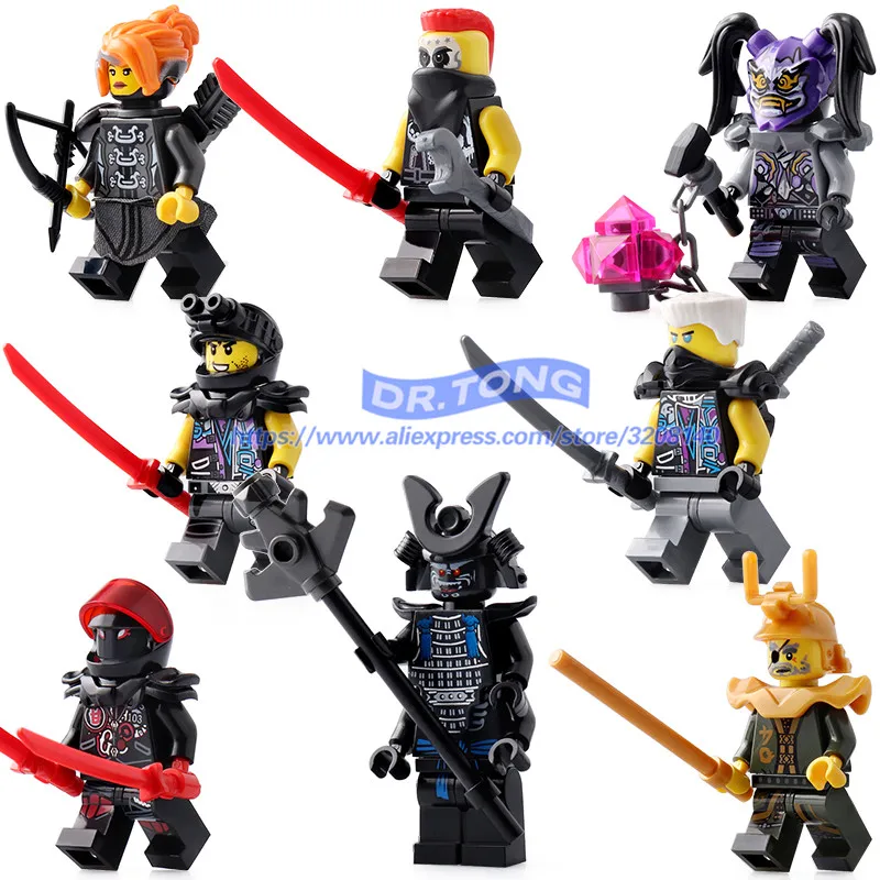 

50PCS Ninja Action Figures Snake Skales Rattla Bytar Pythor with Weapons Monsters Model Building Blocks Toys Gifts A009-A016