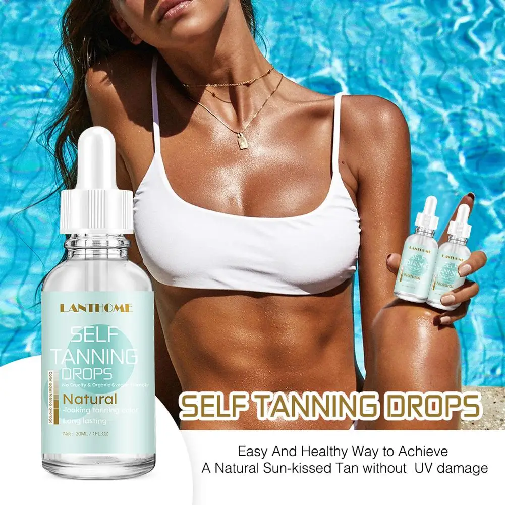 30ML Self-Tanning Drops Body Tanner Shine Brown Lotion Skin Care Tanning Cream Tanner For Daily Tan Sun Skin Care Beauty Health
