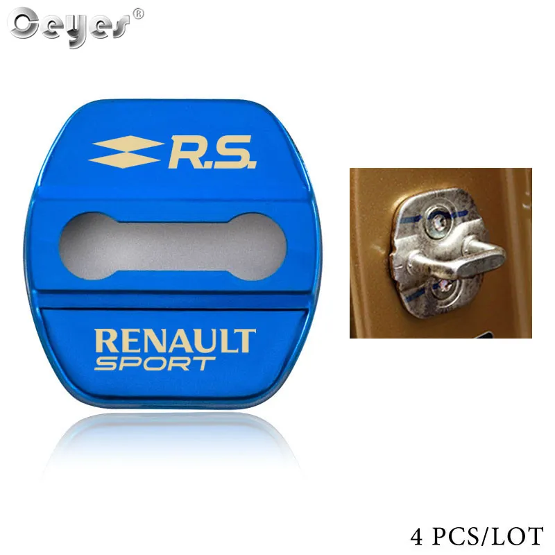 Ceyes 4 шт., автомобильные аксессуары, крышки на дверной замок для Renault Sport Megane 2 3 Logan Laguna Captur Fluence, Scenic, наклейки для стайлинга автомобилей - Цвет: For style 2 blue