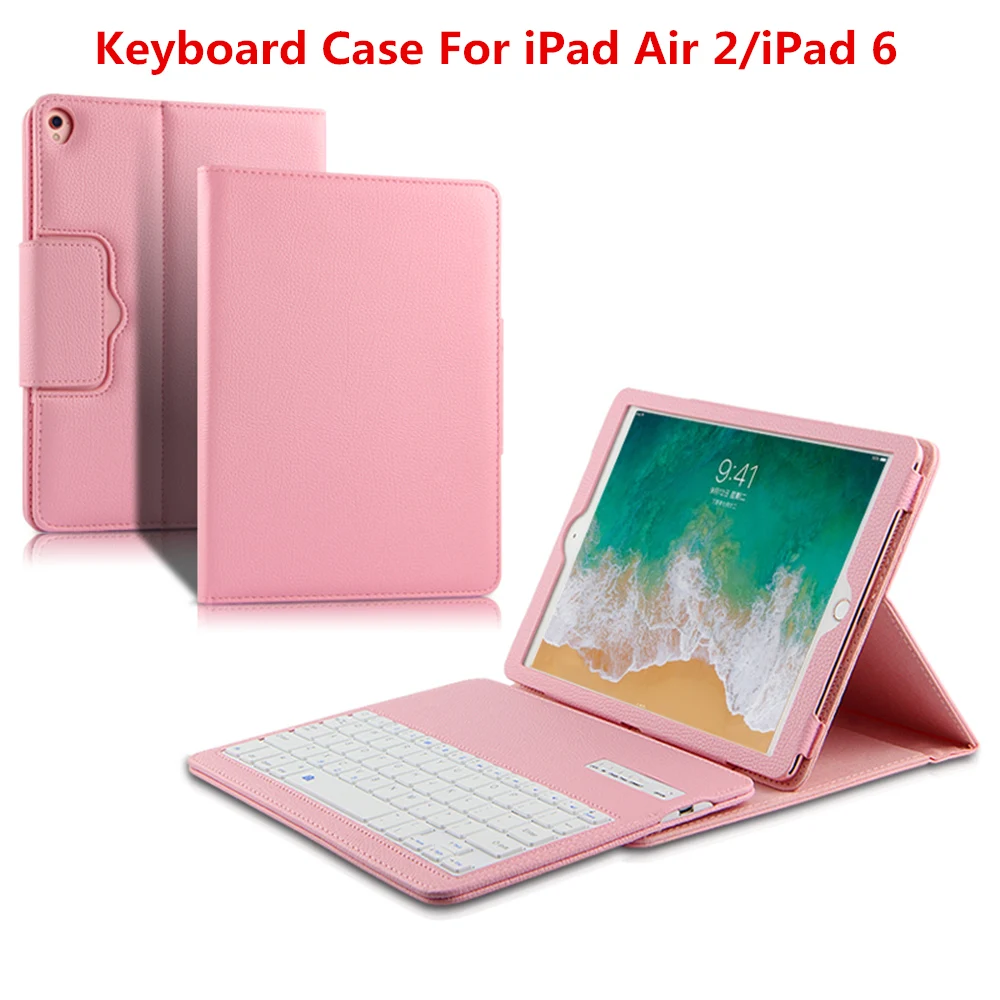 Чехол для клавиатуры для ipad Pro 12,9 Чехол для ipad Pro 11 ipad 9,7 PU кожаный чехол с подставкой со съемной клавиатурой Blutooth - Цвет: iPad Air 2 iPad 6