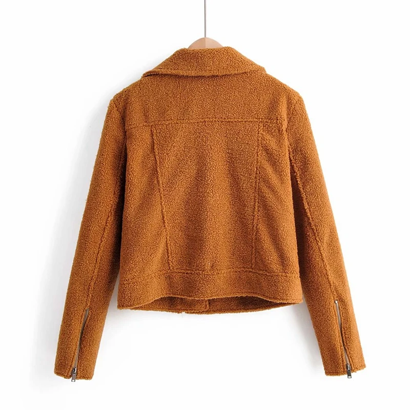 Everkaki Boho искусственный мех ягнята куртки пальто для женщин осень зима на молнии толстые теплые женские плюшевые меховые пальто куртки женские Новые