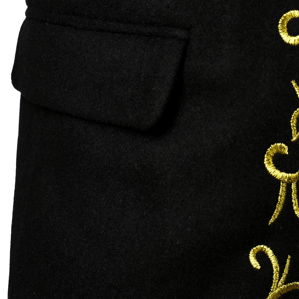 Winter New Men Jacket Casual Fashion Stand Collar Jacket Gold Embroidery Design Classic Fashion Men  Coat - Image 5