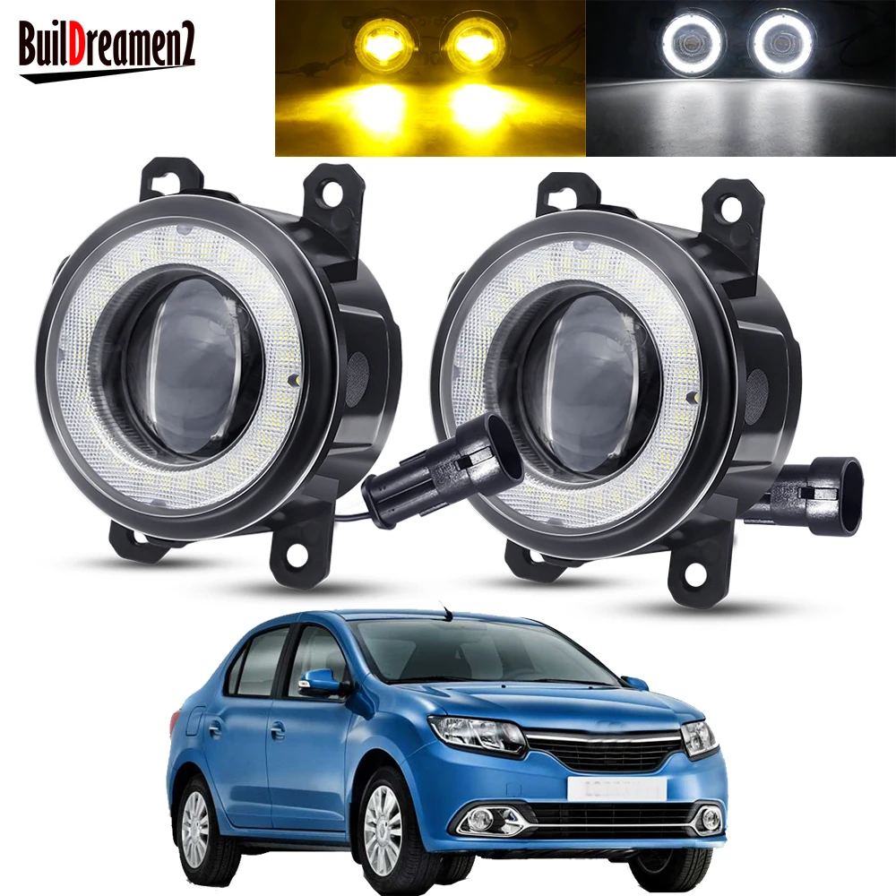 2in1 Angel Eye Fog Light Assembly Car Led Lens Drl Fog Driving Lamp 30w