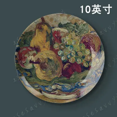 10 inch oil painting decorative plates Background Decoration Display American ceramic dish wall hanging plate Home Decor