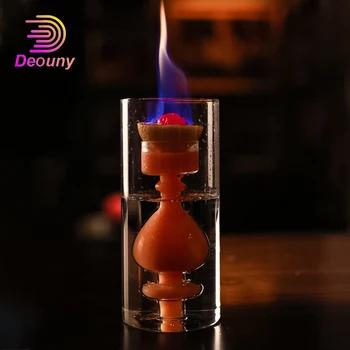 

DEOUNY New 23OZ Creative Double-Layer Cocktail Glass Borosilicate Heat-Resistant Wine Glass Molecular Mixing Bar Accessories