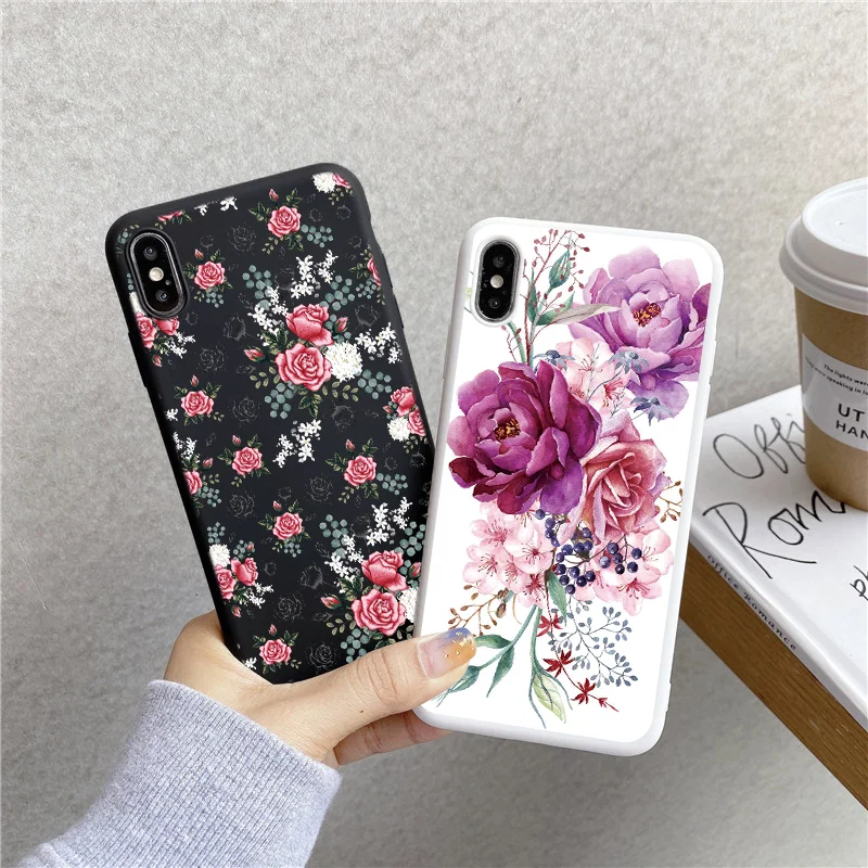 Flower Phone Case For Huawei Mate 40 Pro 10 20 Y9 Prime Y7 Y6 2018 P Smart 2019 2021 2020 P30 P20 P40 Lite E Y8P Y7a Funda | Мобильные