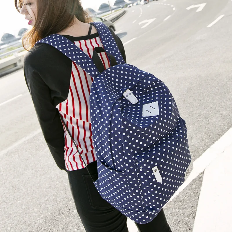 

2016 New Style Middle School Students Canvas School Bag Fashion Casual Korean-style Backpack Canvas Backpack Computer Backpack