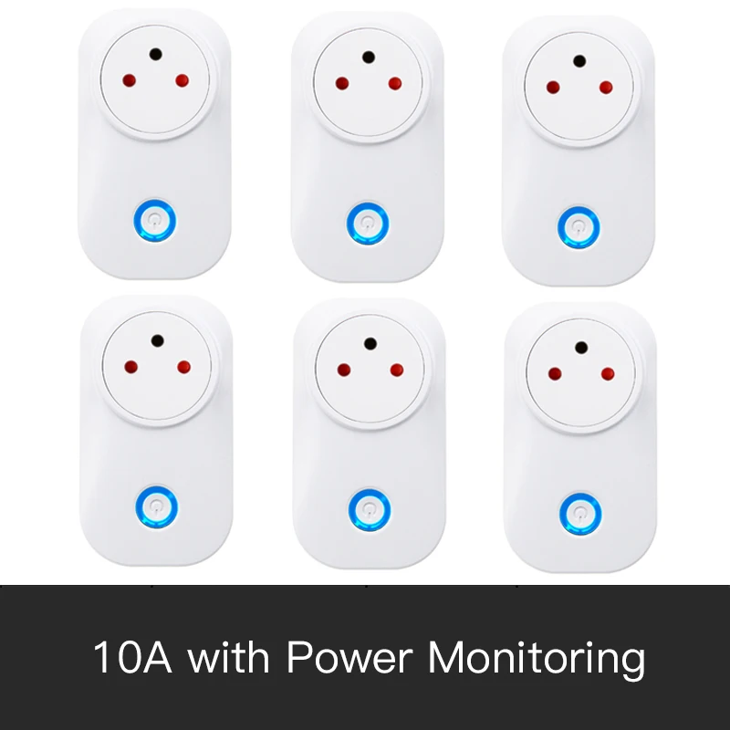 10A-6PCS FrankEver Tuya Cloud 10A 16A Israel WiFi умная розетка монитор питания беспроводной разъем работает с Alexa Google Home приложение Smart Life - Цвет: 10A-6PCS