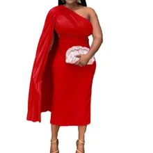

2021 Dashiki African Dresses For Women Bodycon Dress One Shoulder Party Sexy Evening Female Africa Female Date Out Robes Gowns