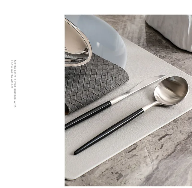 Silver Oval Bowel Western-Style Modern Minimalist Tableware Set 6